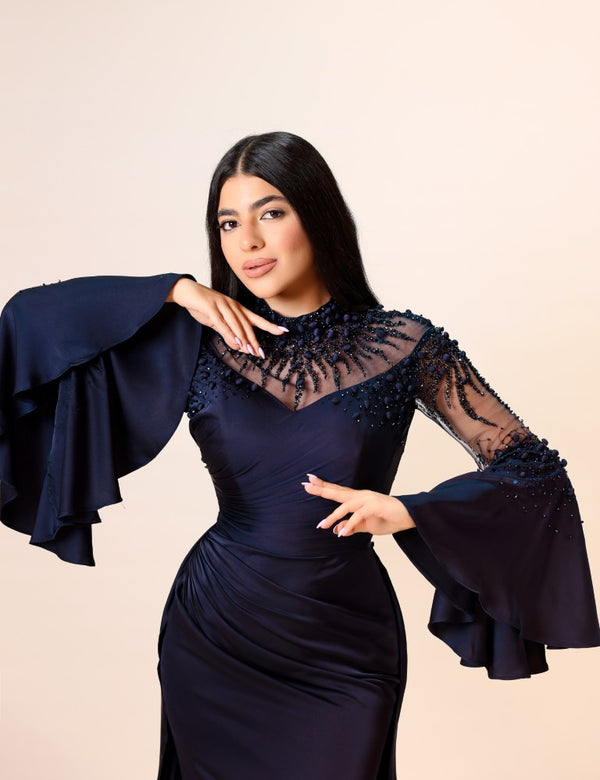 Mauve Crystal Embellished Satin Gown – Graceful Majesty Collection