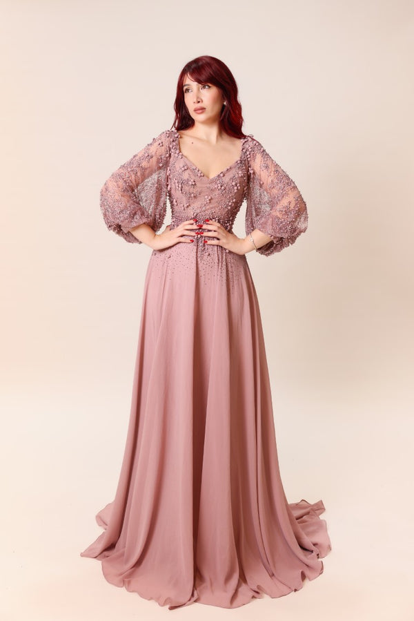 Lace Chiffon Gown – Infinite Elegance Collection