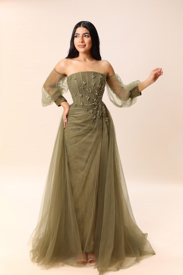 Embellished Corset Tulle Gown – Celestial Elegance Collection