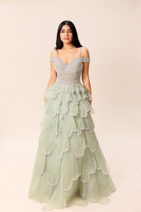 Layered Embellished Ball Gown – Enchanted Grace Collection