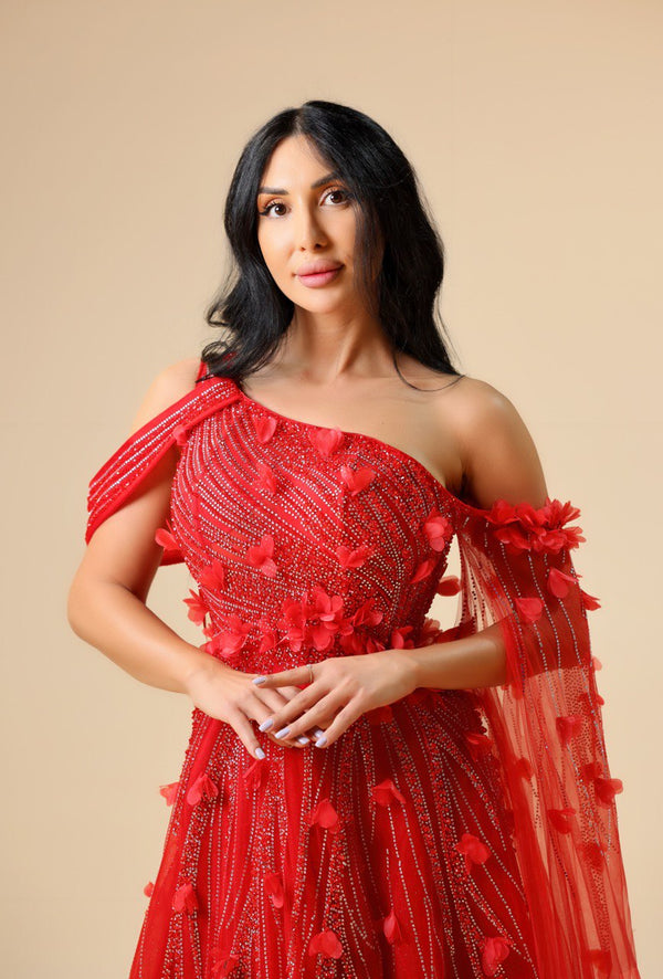 One-Shoulder with long sleeve dress