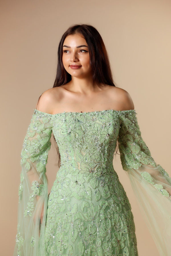 Off-Shoulder Long Sleeve Dress