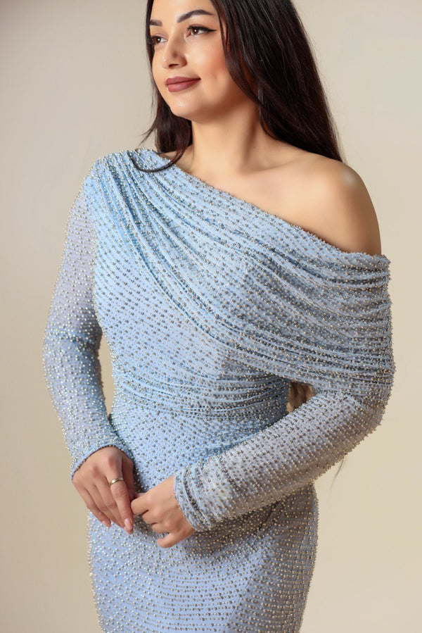One Off Shoulder Shiny Dress