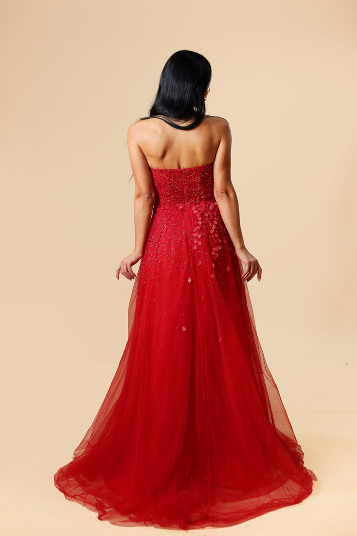 Faiz Couture Princess Party Dress in Red Tulle