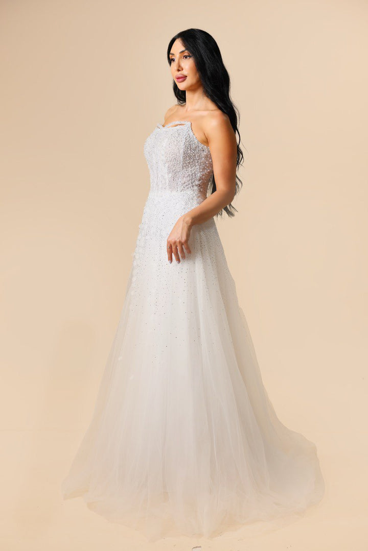 Faiz Couture Princess Party Dress in White Tulle